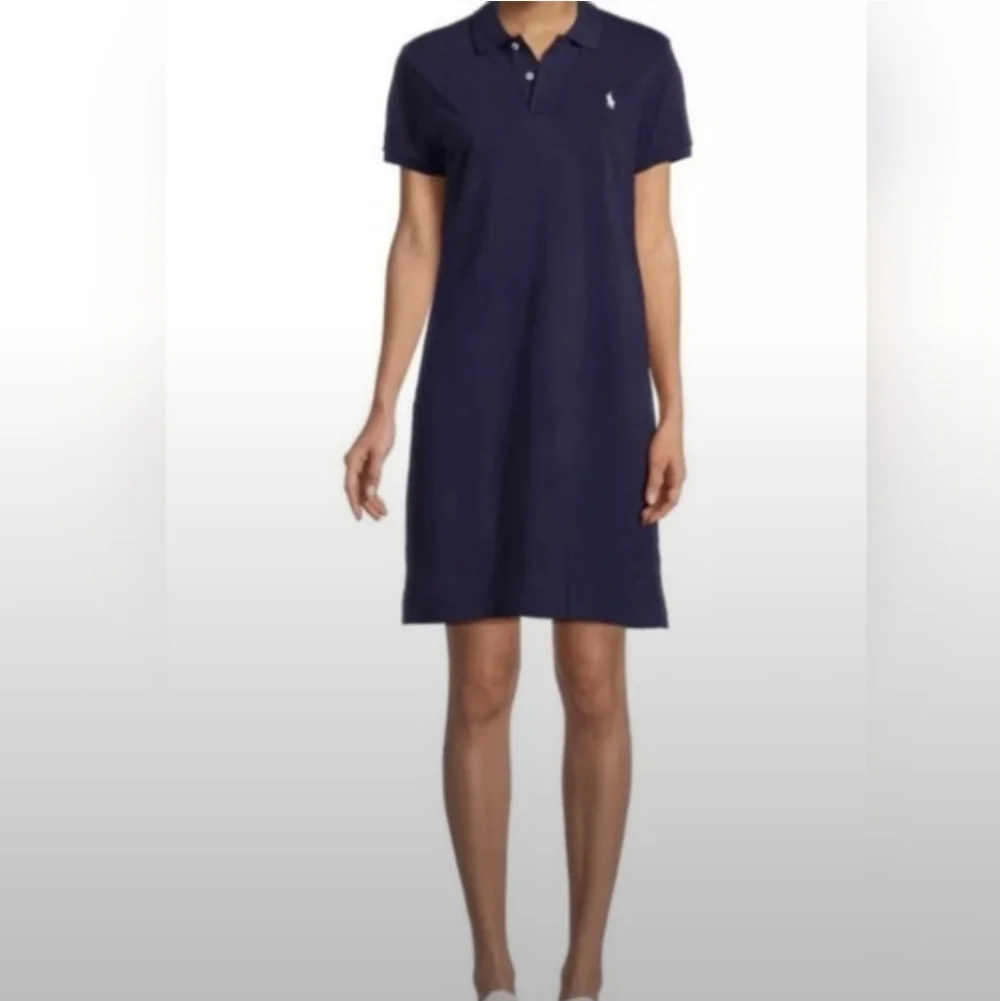 POLO Ralph Lauren Mini Mesh Navy Blue Polo Dress Preppy Sz M - Picture 2 of 11